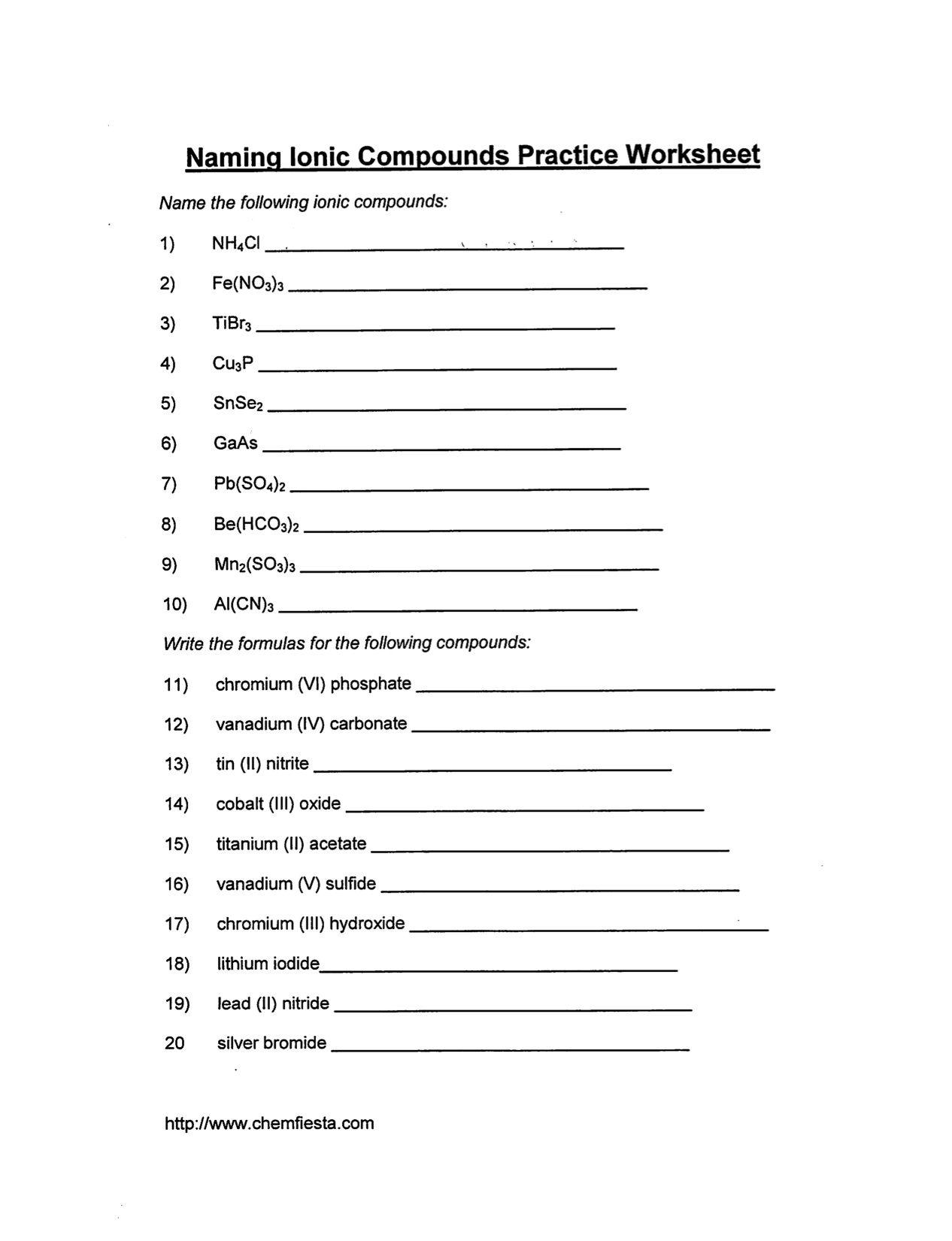 iupac nomenclature practice worksheet
